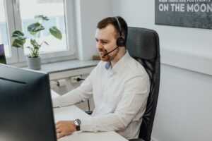 IT consultant helping remote team with secure access